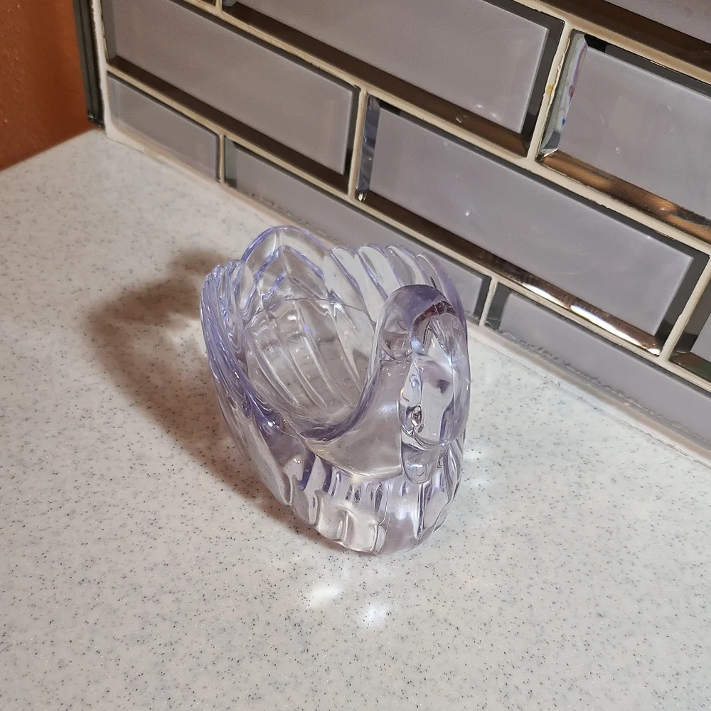 Vintage Clear Plastic Swan Soap DIsh Vintage Home Decor 1990s